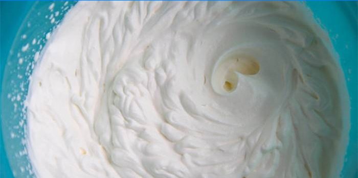 Whipped cream and curd cream in a bowl