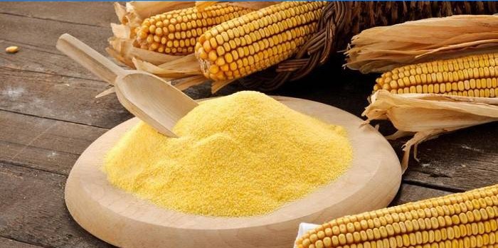 Corn cobs and cornmeal