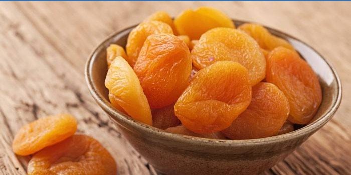 Dried apricots in a plate