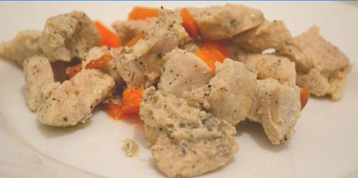 Steamed Chicken Fillet with Carrots