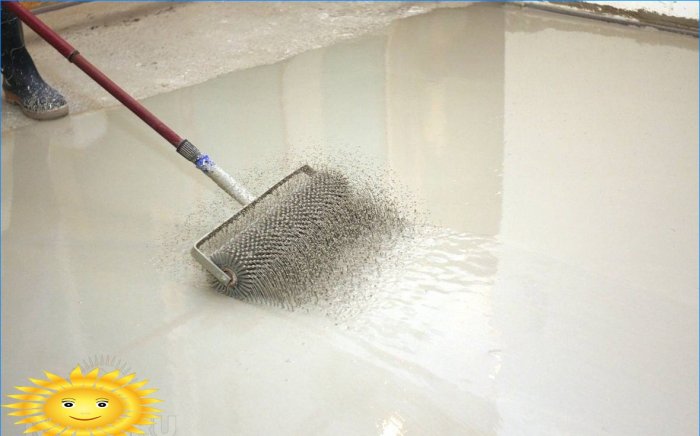 Leveling the floor with a self-leveling mixture