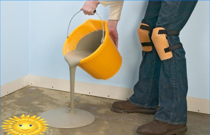 Pouring self-leveling mixture