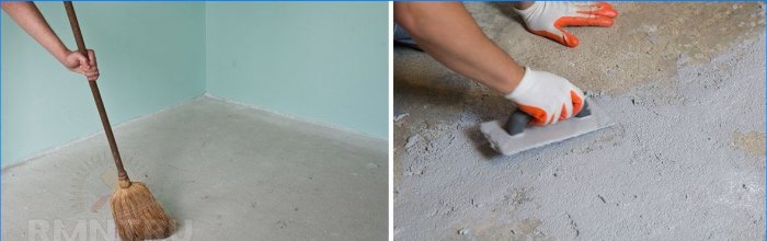 Preparation of the base for self-leveling floor