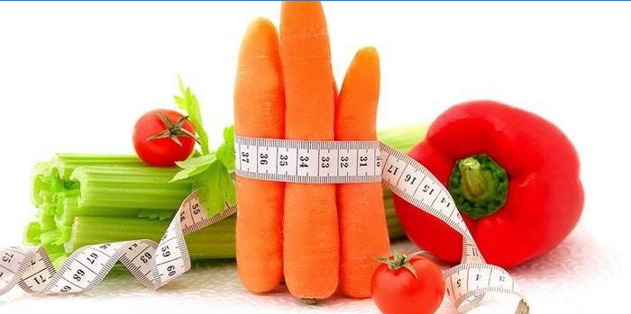 Vegetables and centimeter