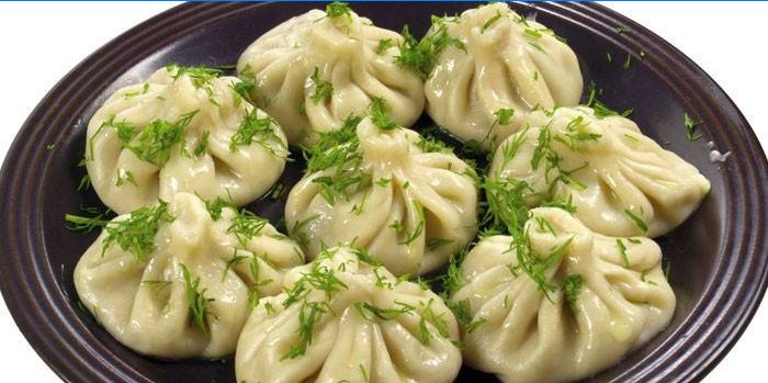 Steamed Manti on a plate