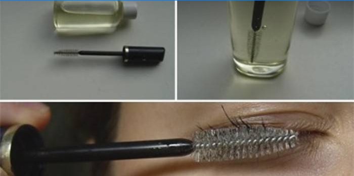 Application of oil of usma on eyelashes
