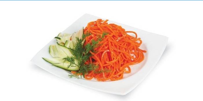 korean carrot on a plate