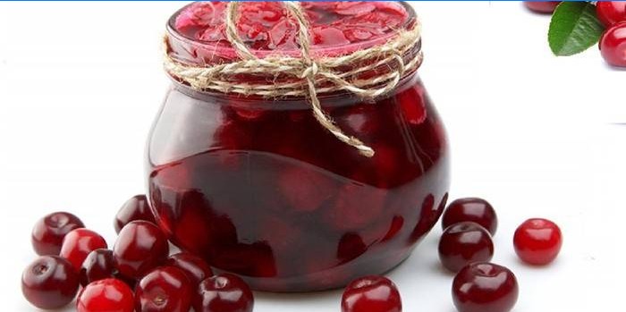Jar of Cherry Jam and Cherry