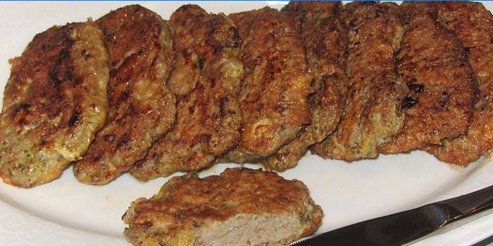 Fried beef chops on a dish