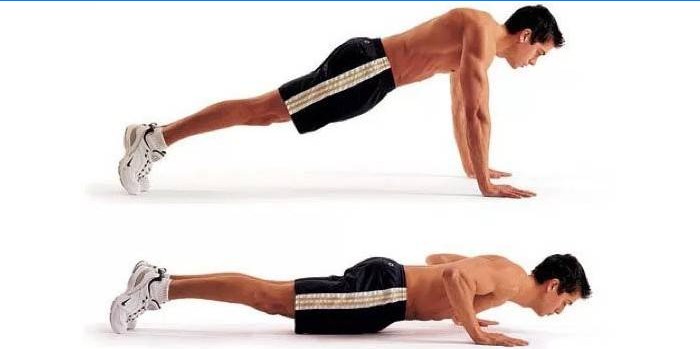 A man performs push-ups from the floor in the classical technique