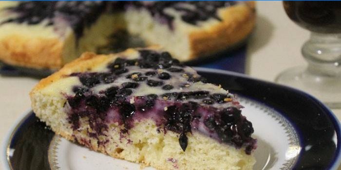 A slice of blueberry jellied pie