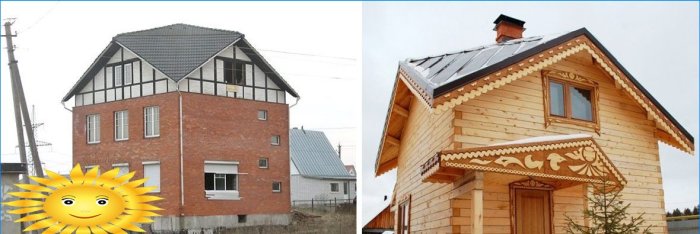 Examples of houses with a Sudeikin roof