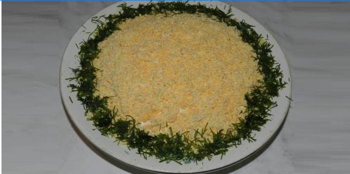Salad Prague with grated cheese
