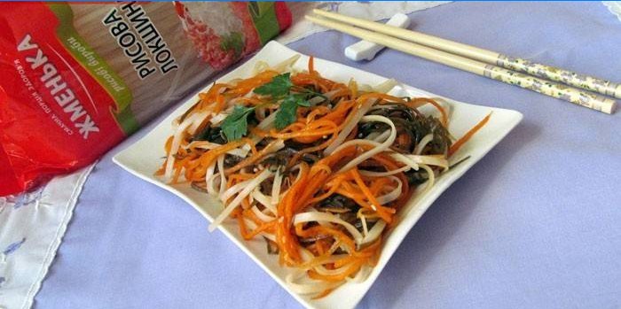 Korean Carrot Rice Noodle Salad