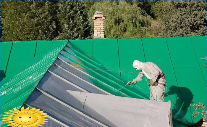 Seam roofing with rubber paint