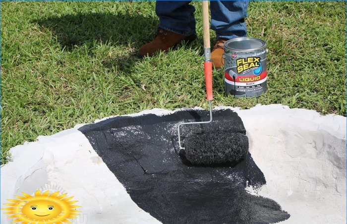 Waterproofing a mini pond with rubber paint