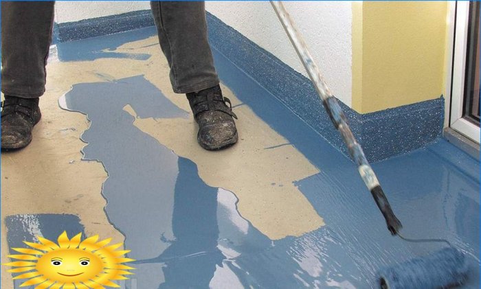 Waterproofing the floor with liquid paint