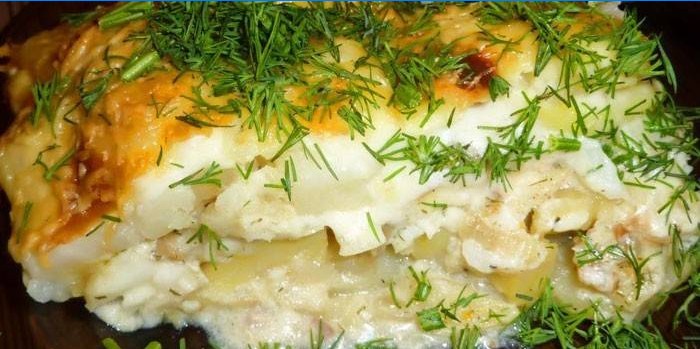 Potato casserole with fish