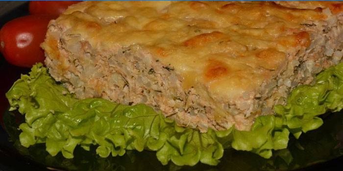 Minced fish casserole with rice