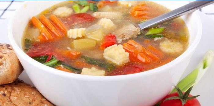 Vegetable soup with celery root