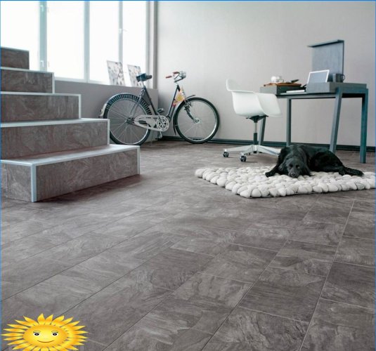 Slate tiles: features and examples of use