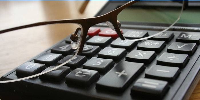 Calculator and glasses
