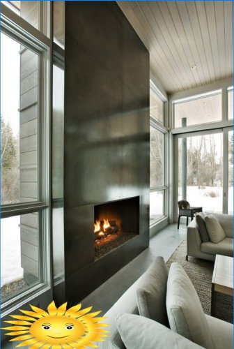 Steel fireplace cladding