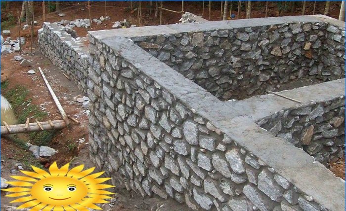 Reclaimed concrete strip foundation