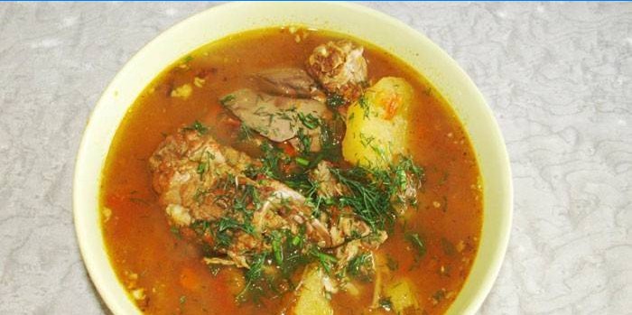Rabbit soup with potatoes