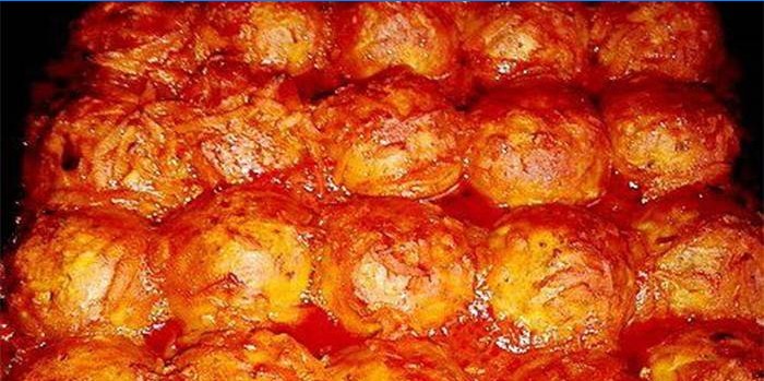 Oven-baked meatballs with rice