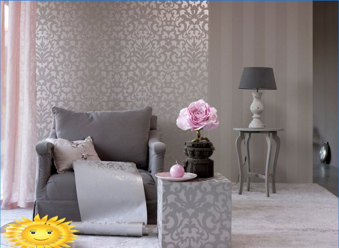 Two types of wallpaper in one room - designer tips