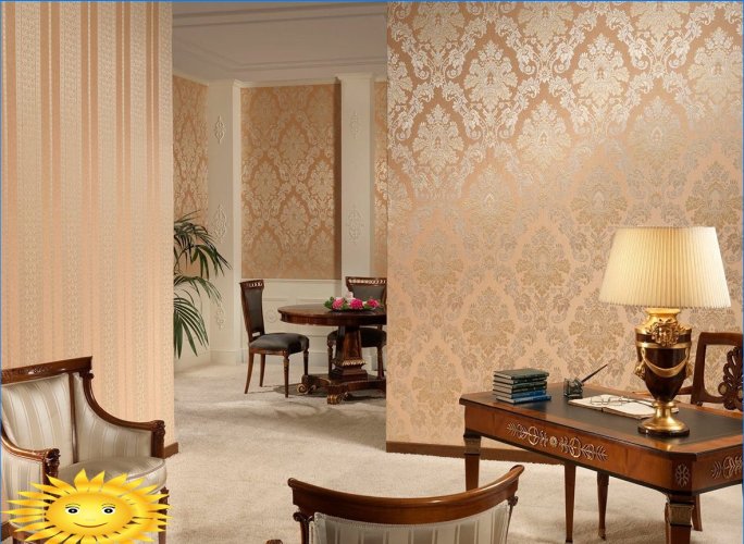Two types of wallpaper in one room - designer tips