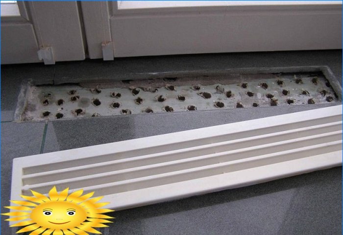 Installing a ventilation grill in a window sill