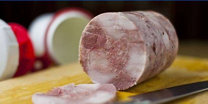 Pork ham on a cutting board