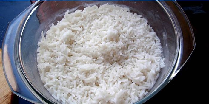 Rice with a plate