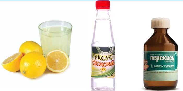 Lemon juice, vinegar and hydrogen peroxide
