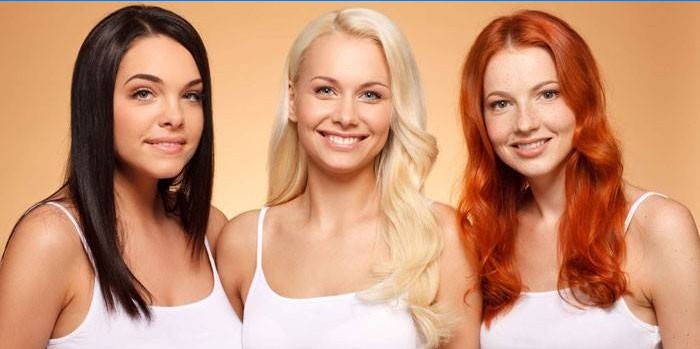 Blonde, brunette and redhead