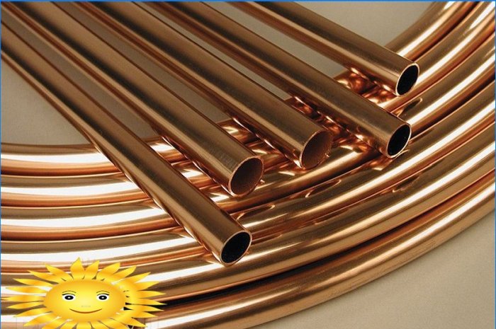 Copper pipes for underfloor heating