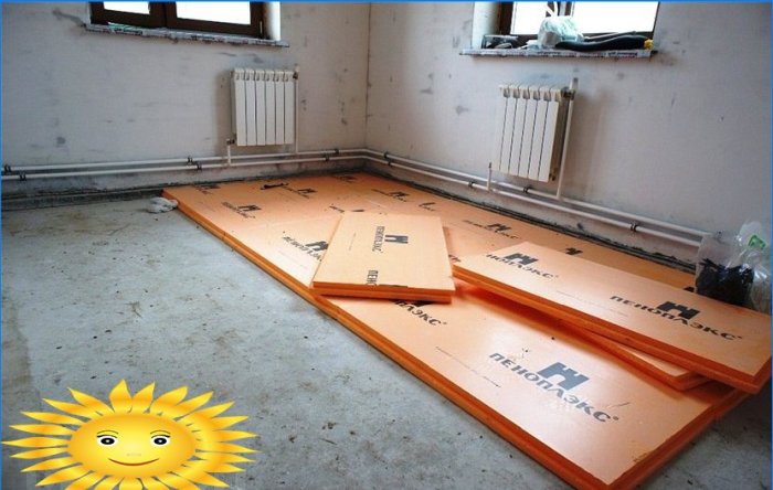 Floor insulation with expanded polystyrene
