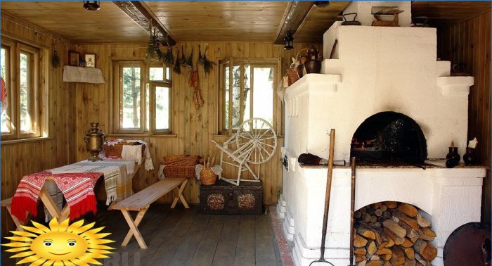 Interior of the Russian hut