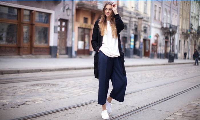 Girl in culottes