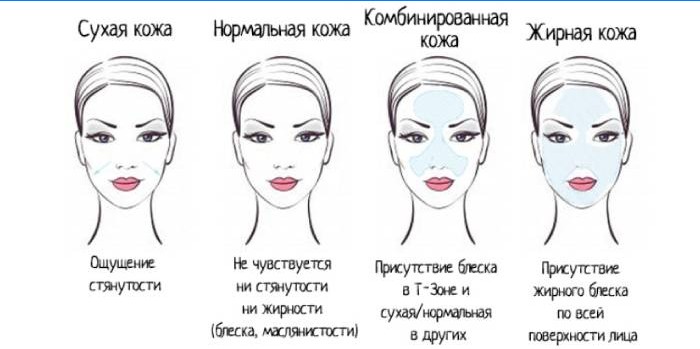 Facial skin types