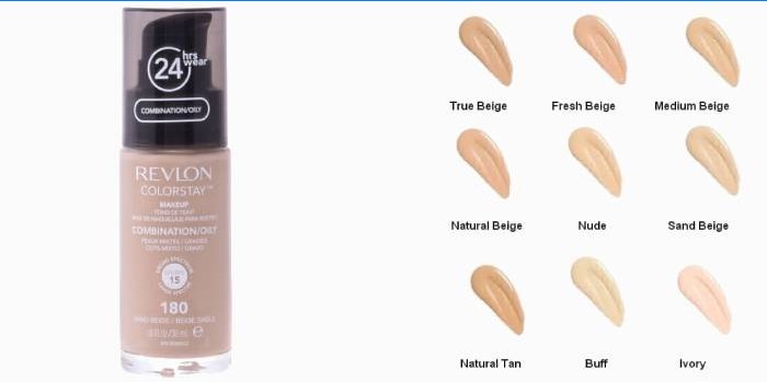 REVLON Colorstay Makeup For Combination-Oily Skin Sand beige and color palette