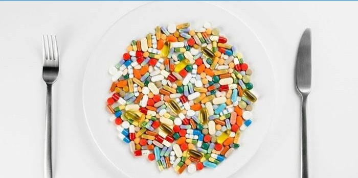 Pills on a plate