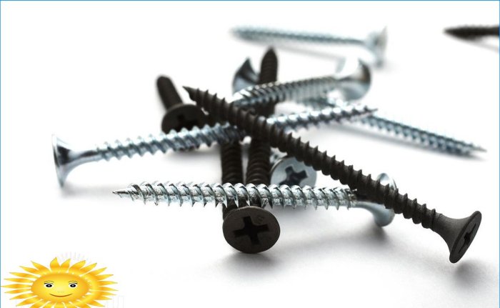 Self-tapping screws: types, types, application