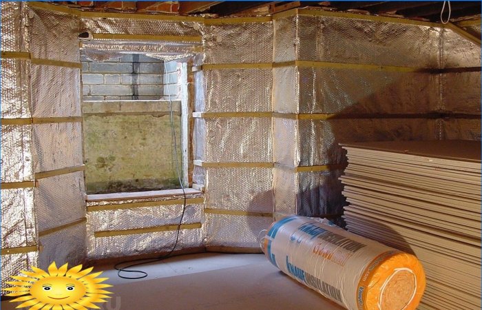 Basement insulation with foil insulation
