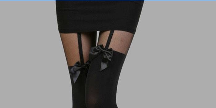 Women's stockings with bows