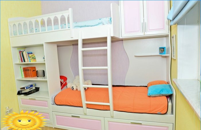 A good solution for a nursery - a bunk bed