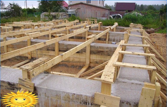 Strip foundation for a house from a bar