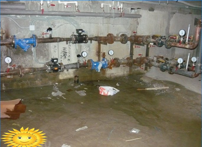Water in the basement of a multi-storey building